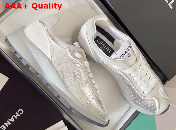 Chanel Sneakers in Silver Calfskin G46252 Replica