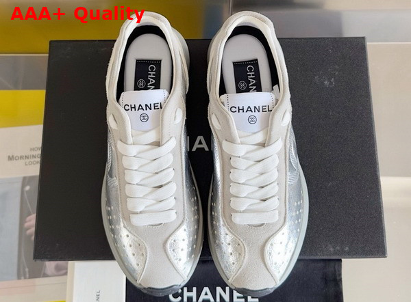 Chanel Sneakers in Silver Calfskin G46252 Replica