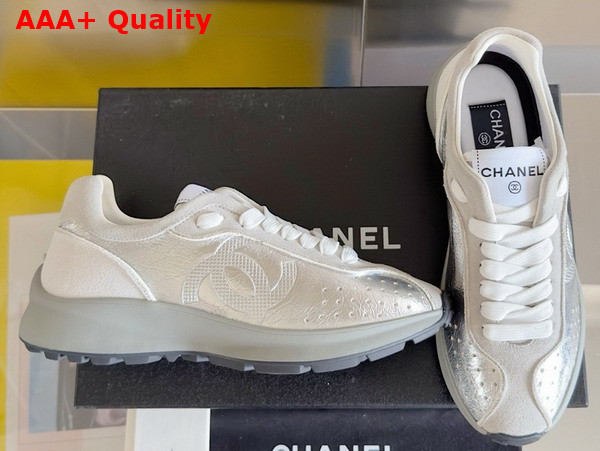 Chanel Sneakers in Silver Calfskin G46252 Replica