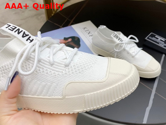 Chanel Sneakers in White Embroidered Mesh Replica