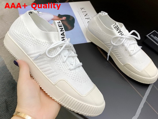 Chanel Sneakers in White Embroidered Mesh Replica