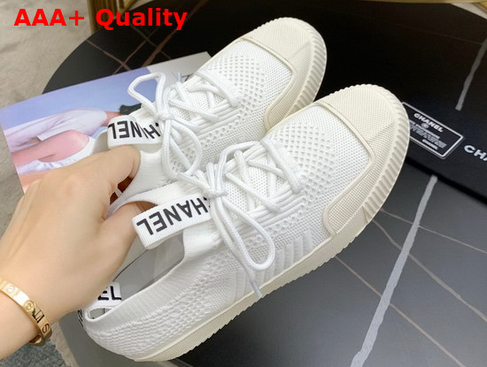 Chanel Sneakers in White Embroidered Mesh Replica