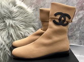 Chanel Sock Boot in Apricot Stretch Textured Knit