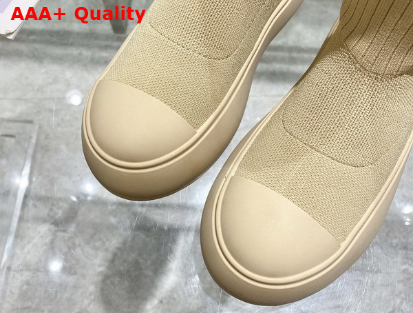 Chanel Sock Boots in Beige Stretch Knit Replica