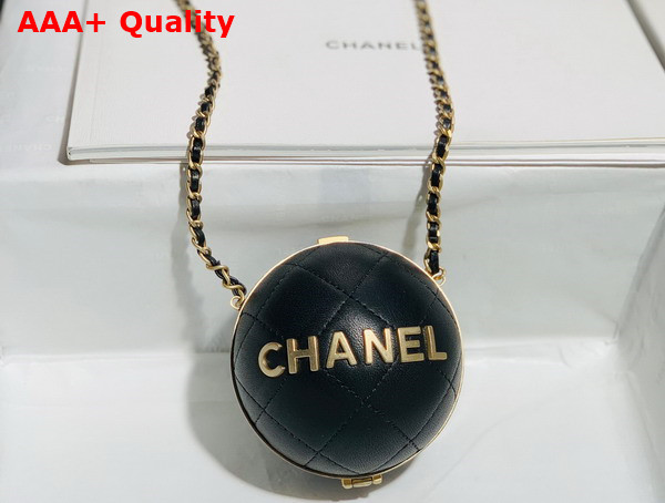 Chanel Sphere Minaudiere Lambskin Gold Tone Metal Black Ref AP2895 Replica