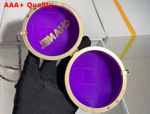 Chanel Sphere Minaudiere Lambskin Gold Tone Metal Purple Ref AP2895 Replica