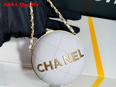 Chanel Sphere Minaudiere Lambskin Gold Tone Metal White Ref AP2895 Replica