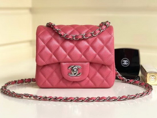 Chanel Square Caviar Flap Bag Pearl Pink