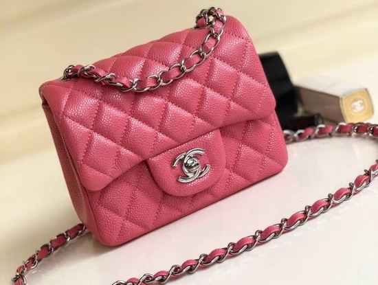 Chanel Square Caviar Flap Bag Pearl Pink