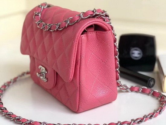 Chanel Square Caviar Flap Bag Pearl Pink