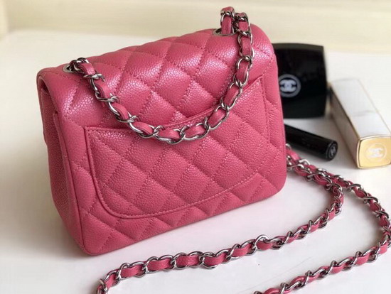 Chanel Square Caviar Flap Bag Pearl Pink