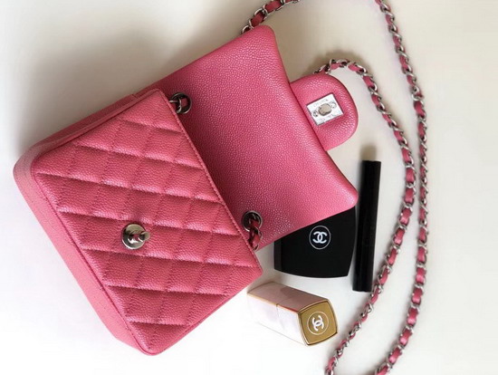 Chanel Square Caviar Flap Bag Pearl Pink