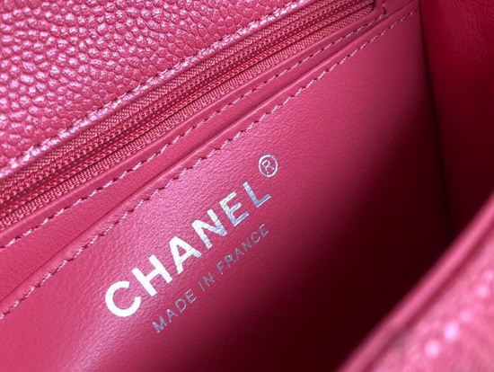 Chanel Square Caviar Flap Bag Pearl Pink