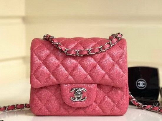 Chanel Square Caviar Flap Bag Pearl Pink