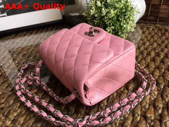 Chanel Square Flap Bag in Pink Lambskin with Light Gold Hardwares Replica