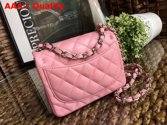 Chanel Square Flap Bag in Pink Lambskin with Light Gold Hardwares Replica