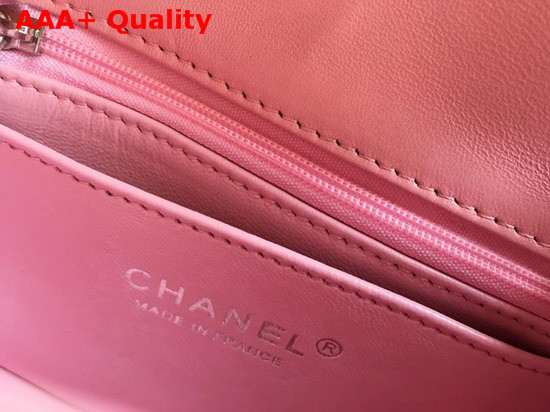 Chanel Square Flap Bag in Pink Lambskin with Light Gold Hardwares Replica