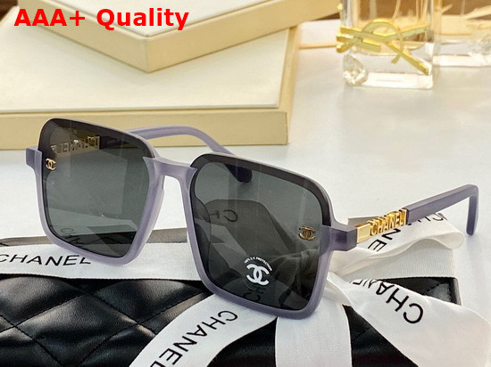 Chanel Square Frame Acetate Sunglasses with CC Motif Black Replica