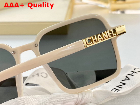 Chanel Square Frame Acetate Sunglasses with CC Motif Black Replica