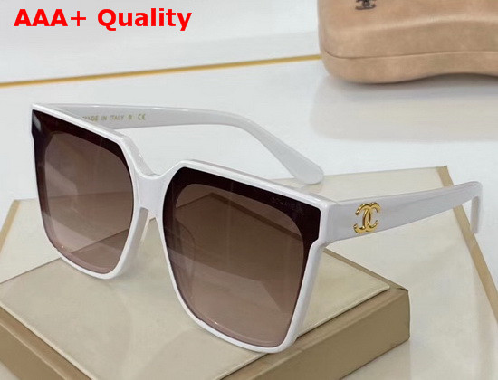 Chanel Square Sunglasses in Acetate White and Black Replica