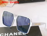 Chanel Square Sunglasses in White with Blue Lens Replica