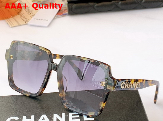 Chanel Square Sunglasses in White with Blue Lens Replica