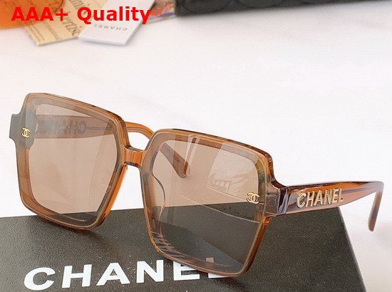 Chanel Square Sunglasses in White with Blue Lens Replica