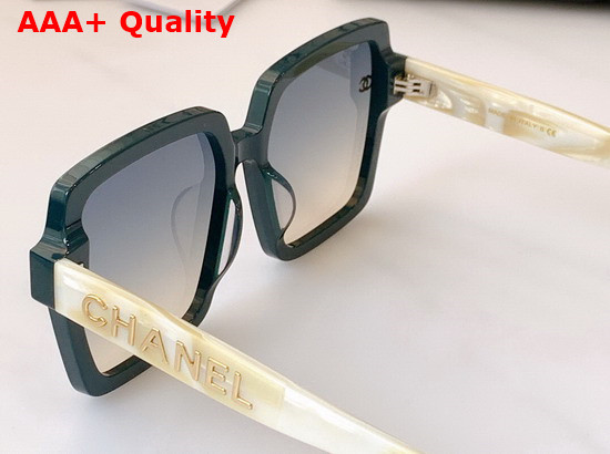 Chanel Square Sunglasses in White with Blue Lens Replica