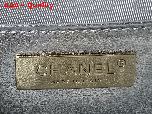 Chanel Star Handbag Silver Metallic Lambskin and Gold Metal AS4579 Replica