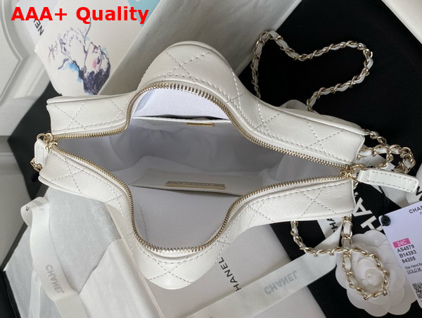 Chanel Star Handbag White Lambskin and Gold Metal AS4579 Replica