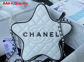 Chanel Star Handbag White Lambskin and Gun Metal AS4579 Replica