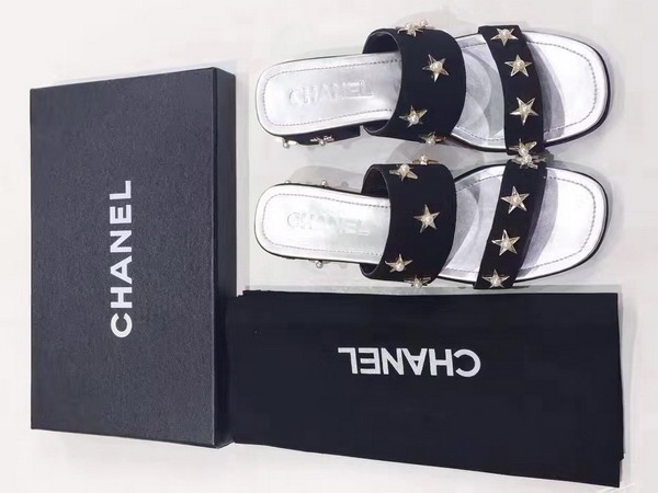 Chanel Star Studded Mules Black Calfskin For Sale