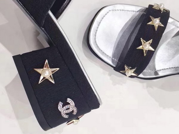 Chanel Star Studded Mules Black Calfskin For Sale