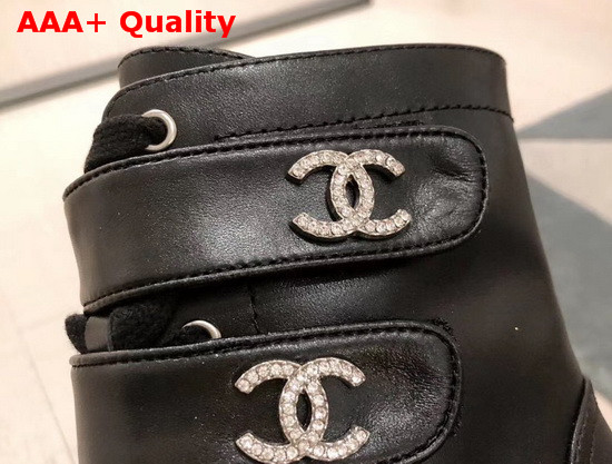 Chanel Strap Ankle Boots in Black Calfskin Replica