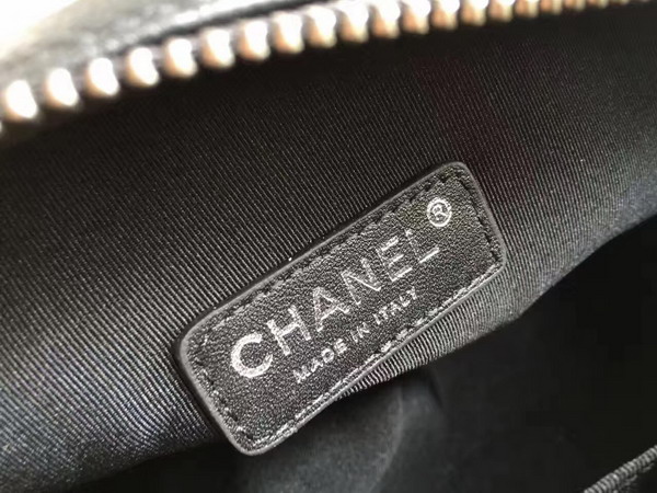 Chanel Travel Bowling Bag in Black Grained Calfskin For Sale