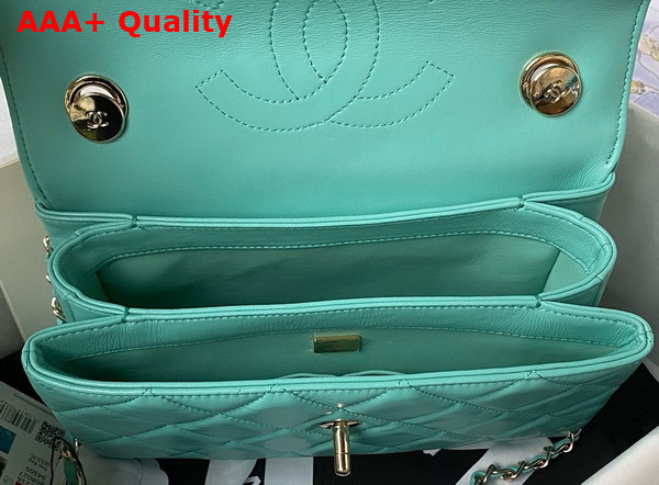 Chanel Trendy CC Bag in Turquoise Lambskin Replica