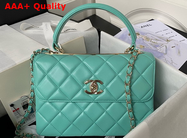 Chanel Trendy CC Bag in Turquoise Lambskin Replica