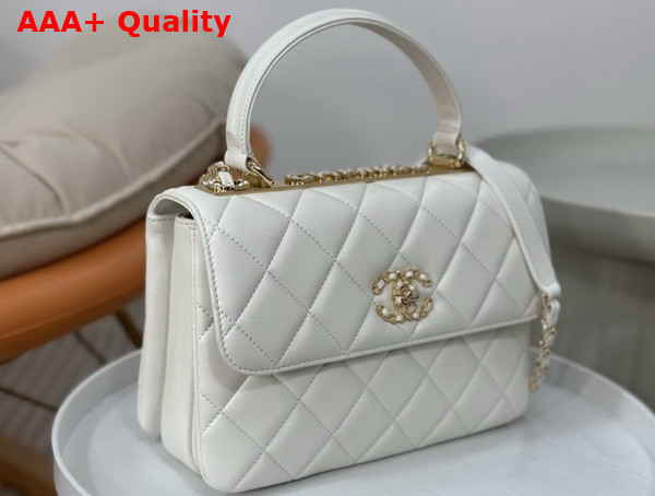 Chanel Trendy CC Flap Bag in White Lambskin Replica