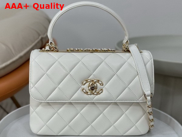 Chanel Trendy CC Flap Bag in White Lambskin Replica