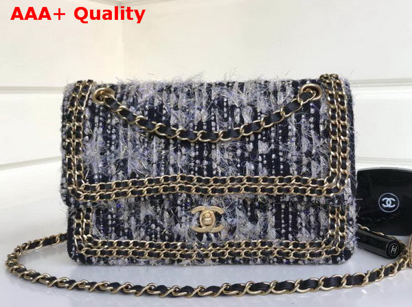 Chanel Tweed Flap Bag Black Replica