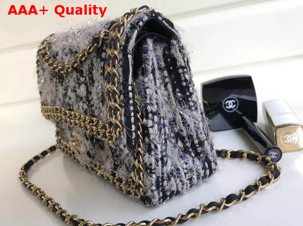 Chanel Tweed Flap Bag Black Replica