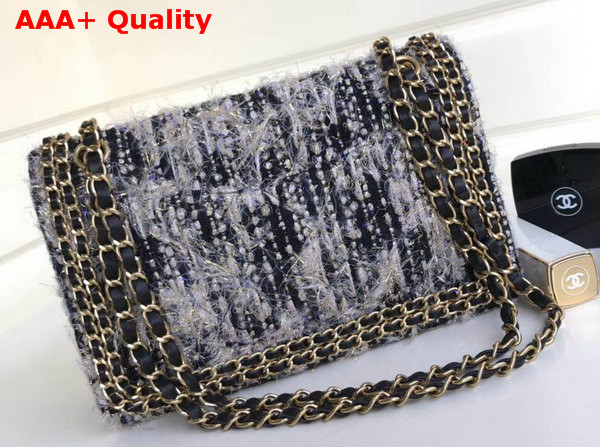 Chanel Tweed Flap Bag Black Replica