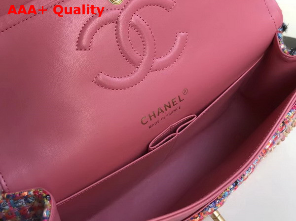 Chanel Tweed Flap Bag Pink Replica