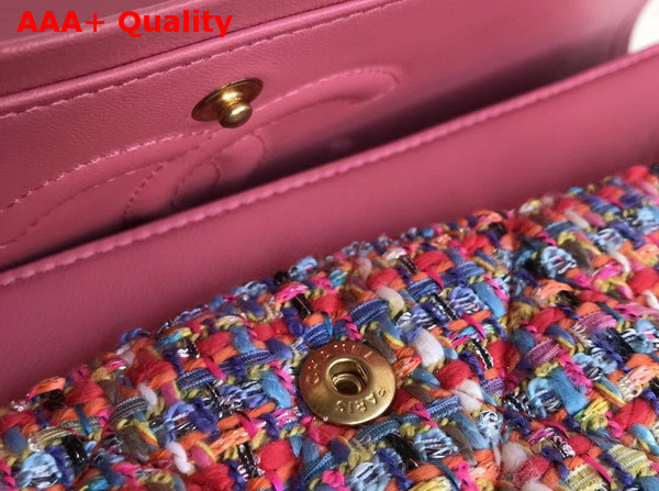 Chanel Tweed Flap Bag Pink Replica