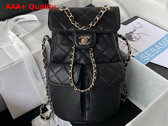 Chanel Two Pocket Backpack in Black Grained Calfskin Replica