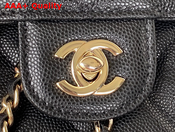 Chanel Two Pocket Backpack in Black Grained Calfskin Replica