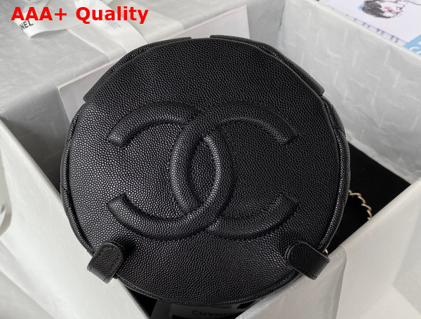 Chanel Two Pocket Backpack in Black Grained Calfskin Replica