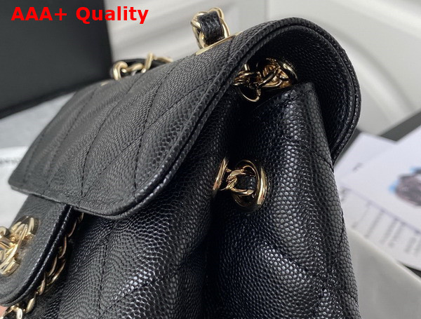 Chanel Two Pocket Backpack in Black Grained Calfskin Replica