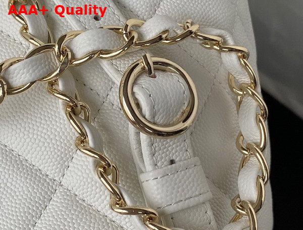 Chanel Two Pocket Backpack in White Grained Calfskin Replica