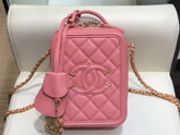 Chanel Vanity Case Grained Calfskin and Gold Tone Metal Pink AS0988